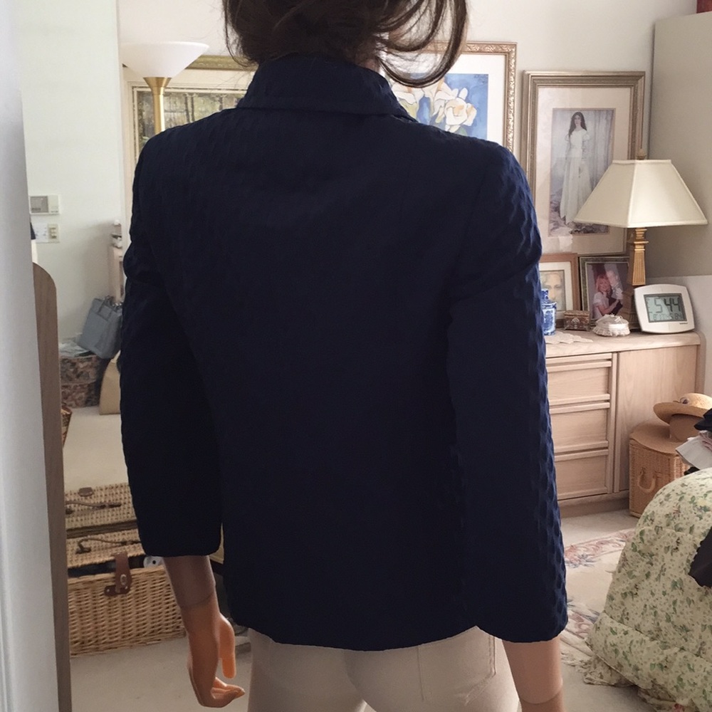 Talbots blue pattern blazer - Picture 4 of 9